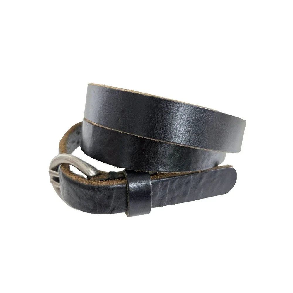 Vintage Gap Women's Black Leather Belt Small Double Prong Solid Genuine Leather